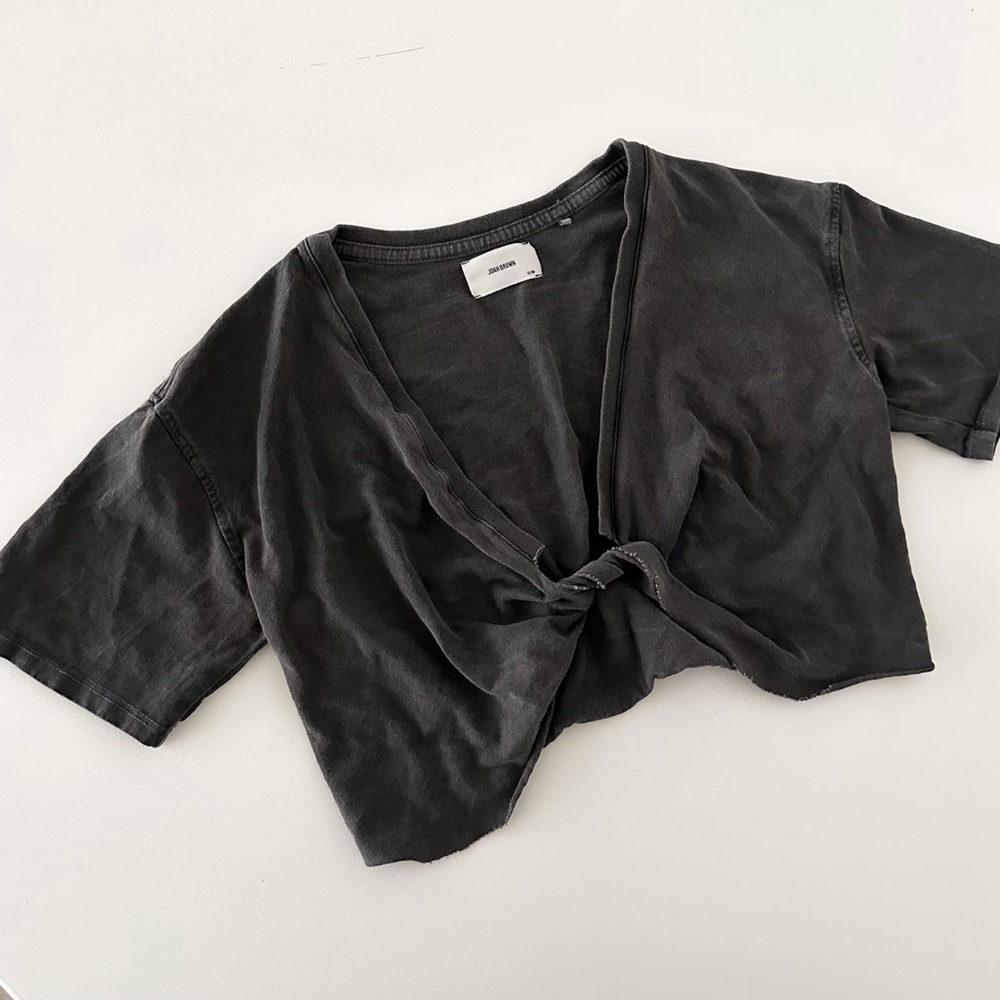 Joah Brown Twist T Crop Top